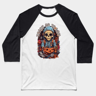 Trick Or Trash-Skull Baseball T-Shirt